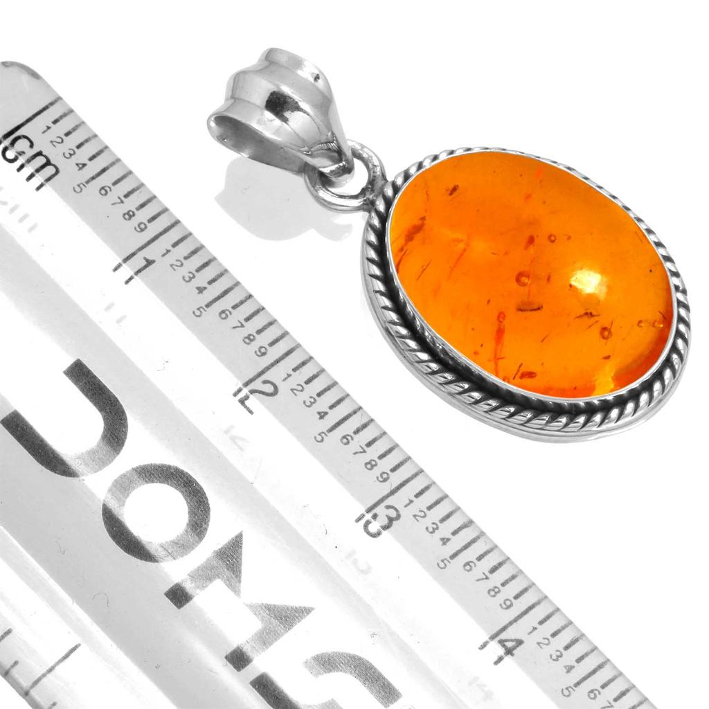 925 Sterling Silver Pendant Women Gemstone Handmade Jewelry Engagement Gift Amber Amethyst Black Onyx Carnelian Garnet Quartz Green Onyx Gold Stone