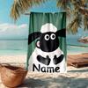 Custom Name Ultra-Soft Beach Towel with Shaun the Sheep Theme,Ideal for Pool - Camping, Diving - Perfect Travel Essential, Vibrant Beach Towel.