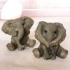 Resin Elephant Figurine Set - Cute Cartoon Animal Decor Home Office Desk Gift