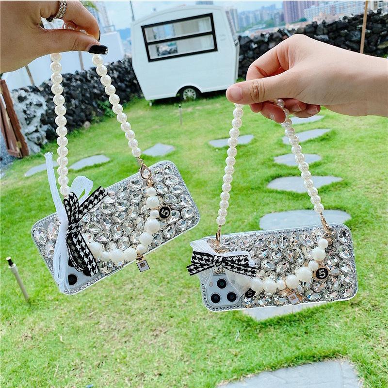 For IPhone17Promax Phone Case for Apple 16 Luxury 14 Rhinestone Xr Bracelet Ins Style Bow