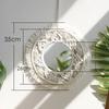 Nordic Boho Metal Wall Art Mirror Decorative Sculpture Flower Leaves Hanging Artwork for Dining Room