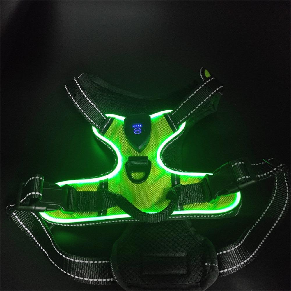 Light Up Luminous Pet Chest Strap Adjustable Dog Glow Vest Practical LED Dog Harness  Cats Pet