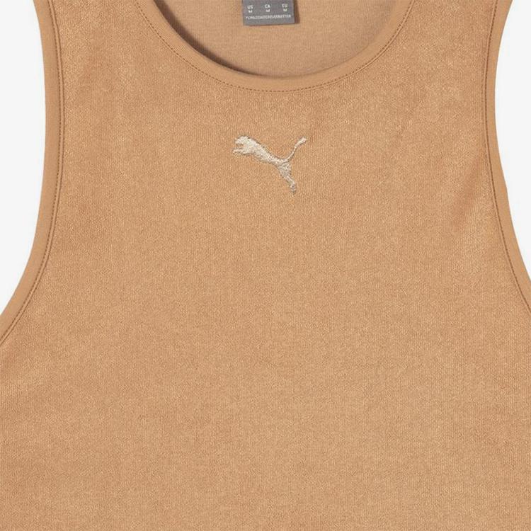 Puma Toweling Cat Tank Comfortable Casual Sleeveless Vest Women tops Desert-Yellow 684356-63