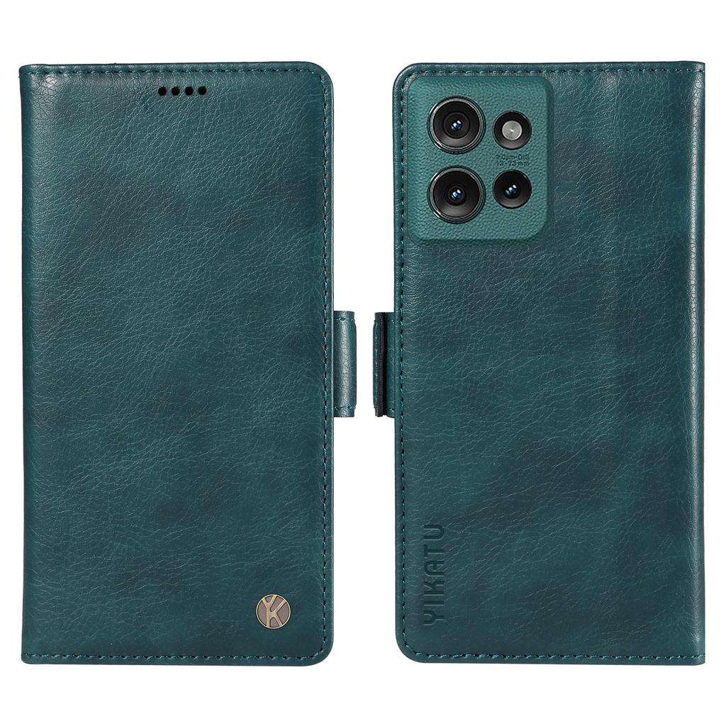 YIKATU YK-007 Für Motorola Edge 50 5G Hülle Seitliche Schnalle PU Leder Handyhülle Litschi Textur