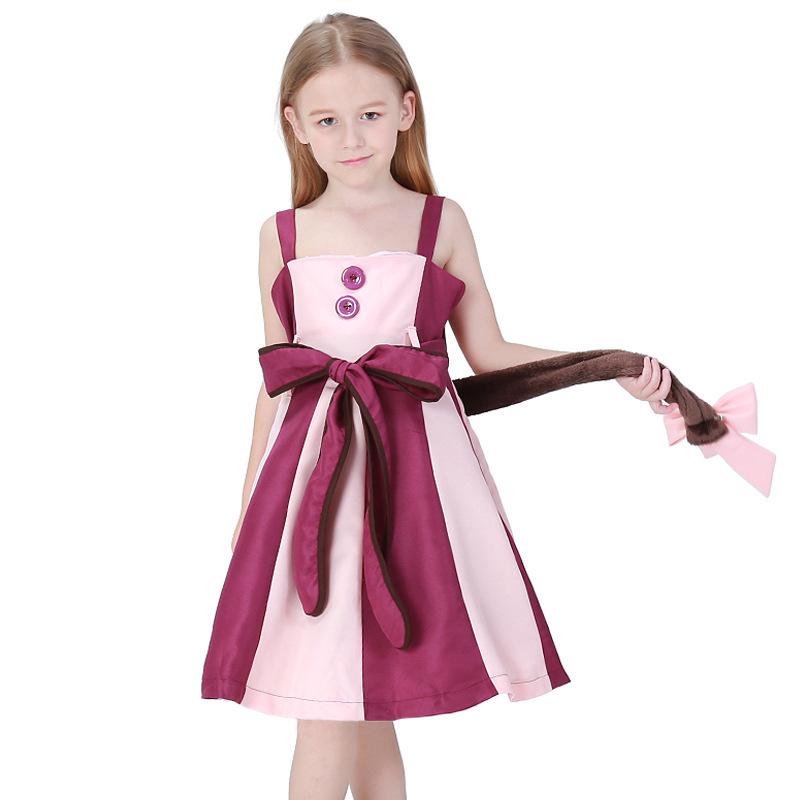 Wonderland Park Children's Purple Smiling Cat Cosplay Party Dress