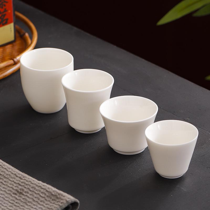 Dehua White Porcelain Mutton Fat Jade Teacup for Guest Entertaining - Kung Fu Tea Tasting Single Cup