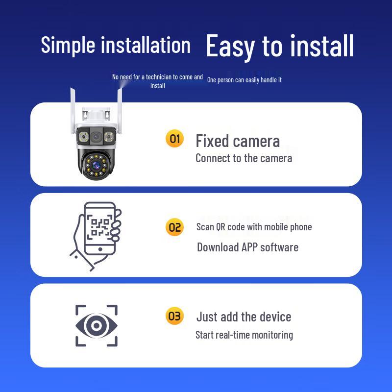 Baokeji Outdoor AI Surveillance Camera with 360° View CN Plug (adapter Included)