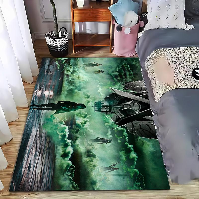 

PUBG Mobile Inspired Rug with Bold Action Figures and Mysterious Vibes Suitable for use as an anti-slip game mat for living room and bedroom sofas 40x60cm( 15x23in )