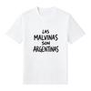 As Malvinas São Argentinas Orgulho Argentino Estampa de Letras Camiseta Masculina Moda Casual Manga Curta Feminina Gola O Algodão Solta Top