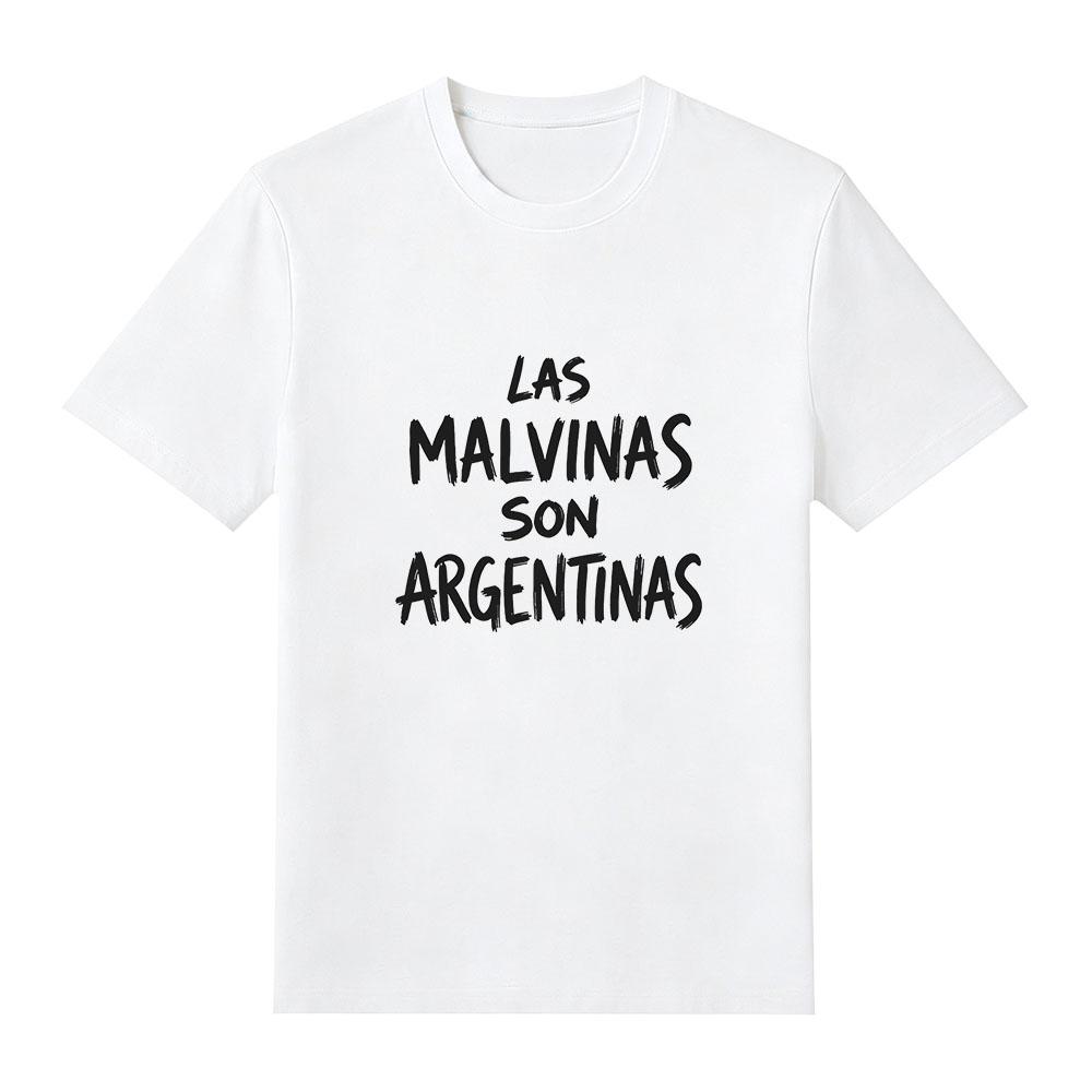 Die Falklandinseln sind Argentinisch Argentinischer Stolz Buchstabendruck T-Shirt Herren Mode Lässig Kurzarm Damen O-Ausschnitt Baumwolle Locker Oberteil