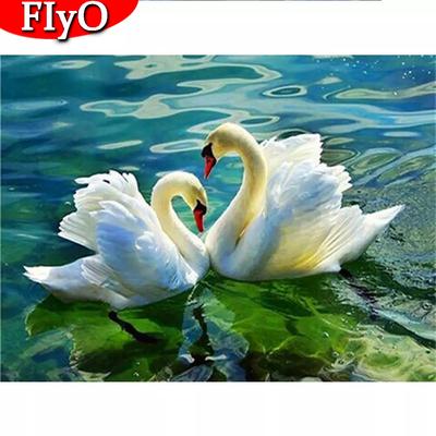 Deimantų tapybos rinkinys Lovers Swans „Pasidaryk pats“ deimantinis siuvinėjimas, gyvūnų nuotraukos iš kalnų krištolų mozaikos išpardavimas amatų rinkinys