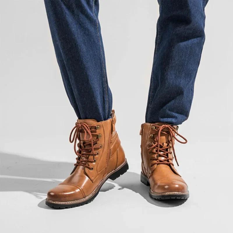 Мужские ботинки с металлической двойной молнией — фото 7