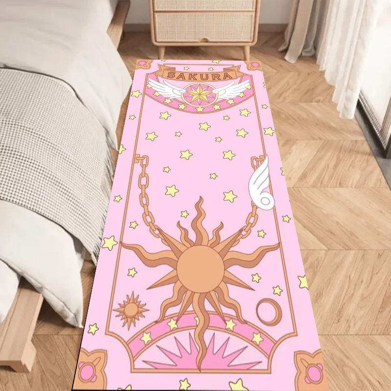 Kawaii Cardcaptor Sakura Area Rug Kids Carpets Tarot for Girls Home Living Room Rug Bedroom Sofa Doormat Floor Anti Slip Mats