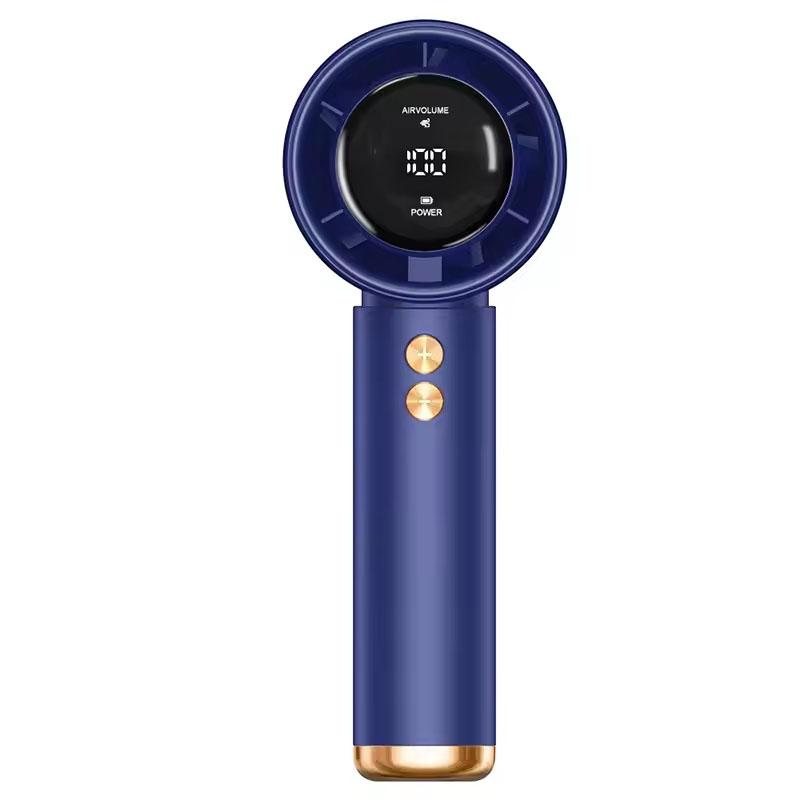 Portable Handheld Turbo Fan Mini 100 Speed Adjustment High Speed Air Cooler for Home Travel Outdoor Camping N68-Blue