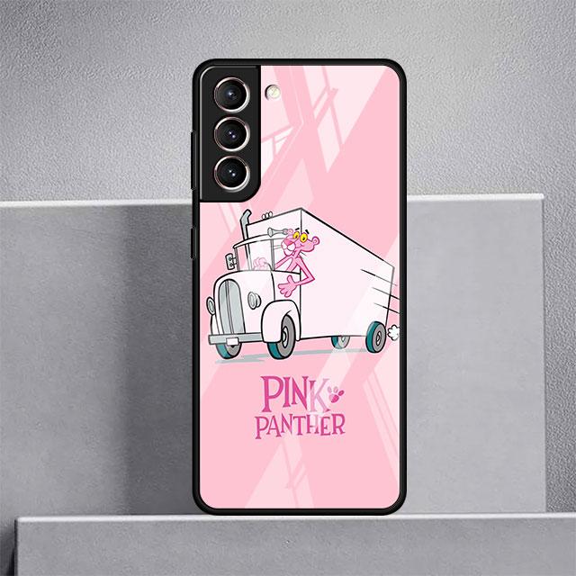 Süße lustige Pink Panther Glashülle für Samsung Galaxy S20 FE S21 Plus S22 Ultra Note 20 10 Lite 9 S10 S9 S8 S10e Telefonhülle Sac