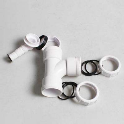 Tubo de desagüe para fregadero de cocina con diseño en T de PVC de 40 mm y conector recto de tres vías para un drenaje eficaz y un montaje sencillo.