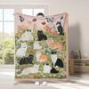 Vintage Pet Cat Digital-printed Polyester Bedroom Velvet Flannel Soft Sofa Cover Blanket Fleece Soft Cover Blankets for Beds