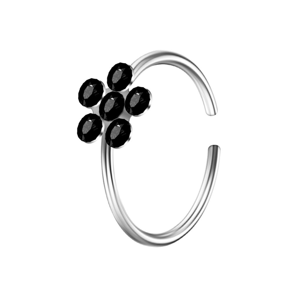 Exquisite C-shaped Diamond-set Petal Nose Ring Exotic Nose Decoration Nose Clip Human Puncture Jewelry