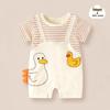 Summer Short Sleeve Pure Cotton Baby Romper - Infant Cartoon Crawling Bodysuit