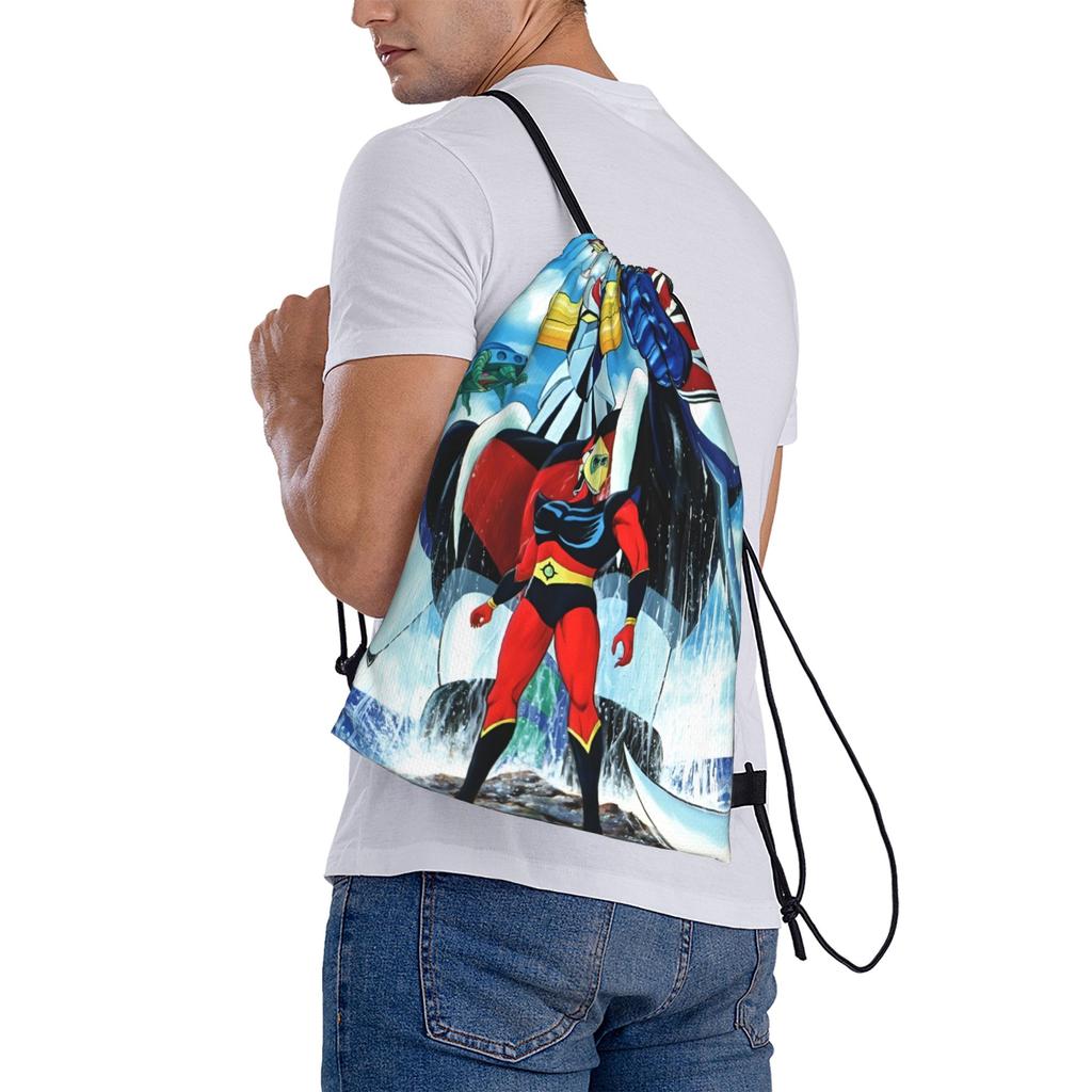 Custom Robo Grendizers Drawstring Backpack Bags Women Men Lightweight Anime Gym Sports Sackpack Sacks for Traveling