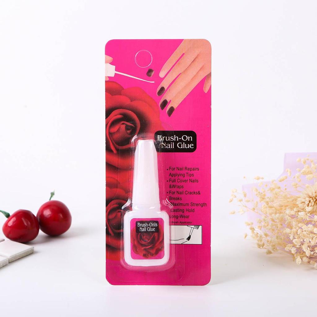 10g Quick-Dry Nail Art Glue with Brush for Press-On Nails & Rhinestones