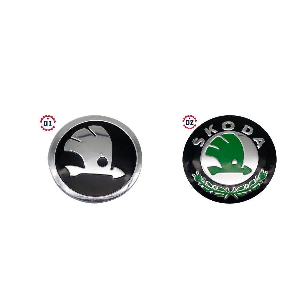 4 Pezzi 3D Per Skoda nero/verde 56mm Adesivo 60mm Emblema Auto Copri Mozzo Ruota Badge adesivi Decalcomanie Accessori Styling usbn43
