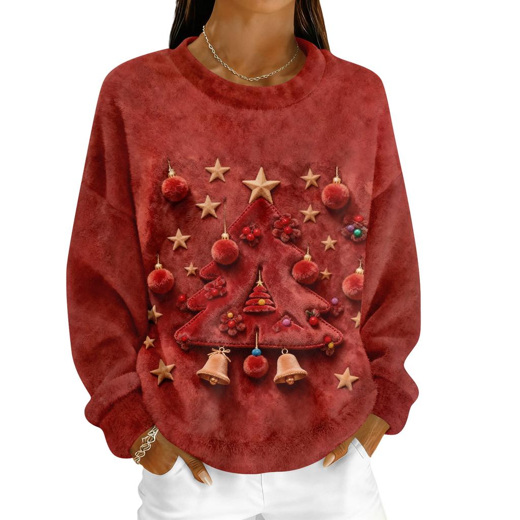 Dammode Fleece Hoodie Långärmad Rund Hals Casual Bekväm Lös Passform Lättviktig Dam-Hoodie