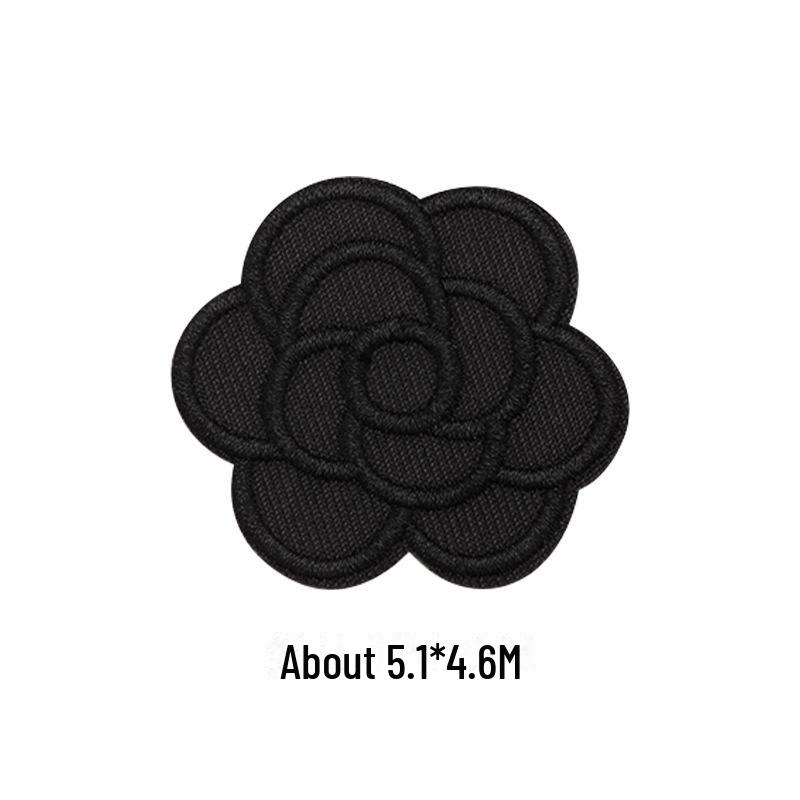 Black Self-Adhesive Embroidery Patch for DIY Clothes Repair and Decoration