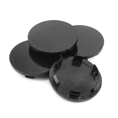 4 Black ABS Car Wheel Center Caps, 67mm Outer Diameter, 61mm Inner Diameter, Hub Caps