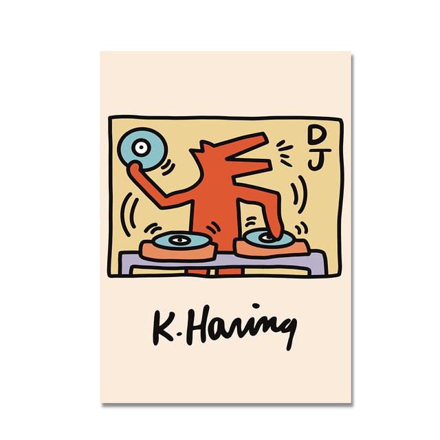 Keith Art Exhibition Poster Pisa Abstract Printing Retro Pop Canvas Painting Art Picture Gallery Wall Room