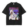 Anime IInuyasha T-Shirts Übergröße Vintage Gewaschen Sesshoumaru T-Shirt Retro Kurzarm Streetwear Tops T-Shirts Unisex Baumwolle