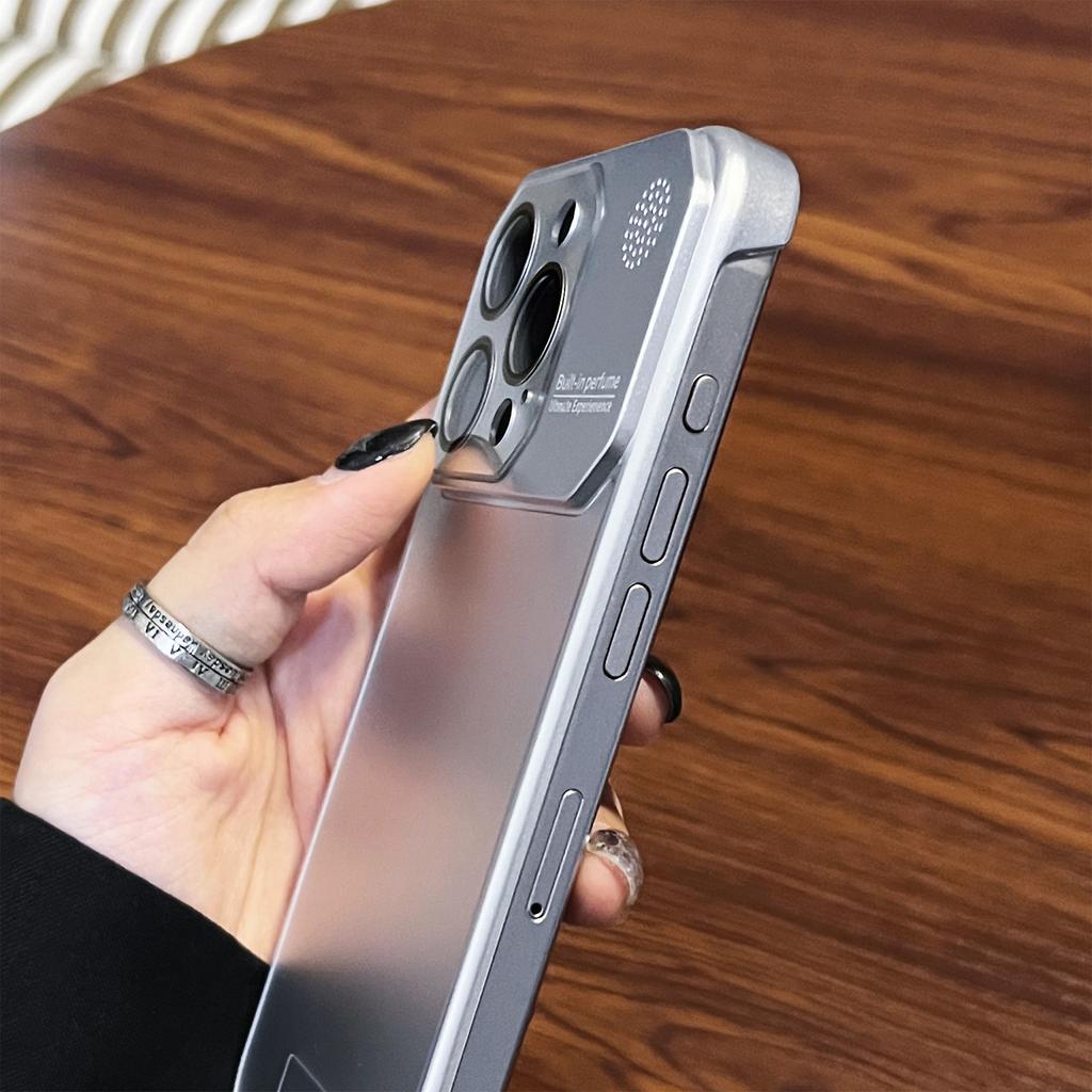 Suitable for Apple 16PROMAX Borderless Scented Phone Case, Apple 15 Metal Anti-drop Protective Case Creative Version 14