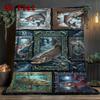 Salmon Majesty 2D Flat Pattern Flannel Blanket, High Quality All Seasons, Home Decor, Warmth and Comfort, Perfect for Christmas Gifts.
