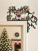 Christmas Reindeer Door Corner Decor, Wall Hanging Ornament with Pinecones Pattern, Festive Home Decoration for Xmas Door & Wall
