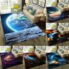 Cosmic Space Theme Area Rug With Artistic Planets Galaxy Meteorites Patterns Soft Decorative Carpet For Living Room Bedroom