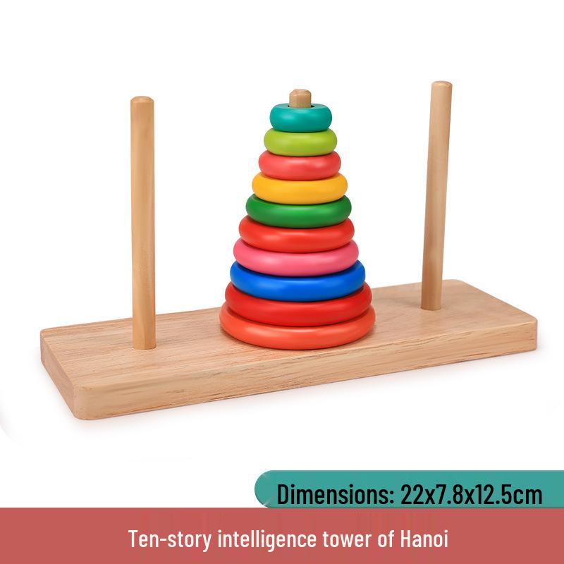 Tower of Hanoi Competition Toy for Primary Students - 10, 8, 5, 16 Layer Options