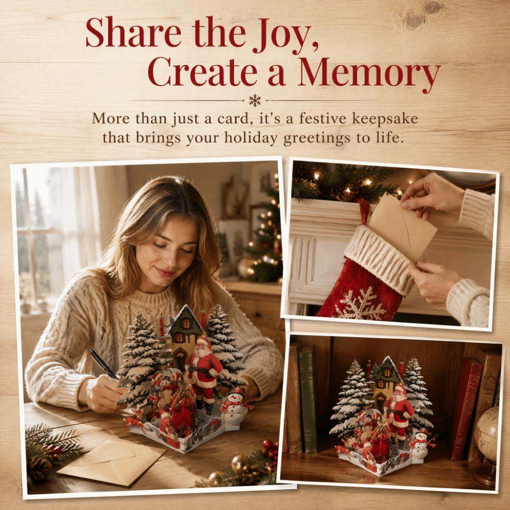 Paper Christmas Greeting Card 3D Pop-up Festive Greeting Card  Christmas Supplies