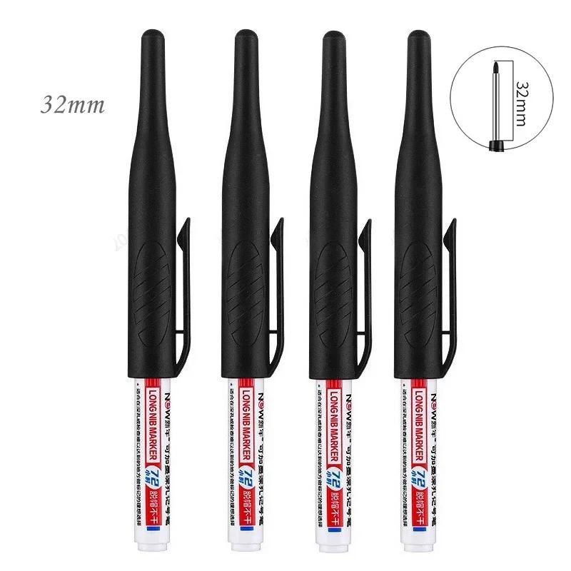 32/20mm Waterproof White Oily Deep Hole Long Nib Head Markers Pen Set for Metal Perforating Bathroom Woodworking Decoration Tool
