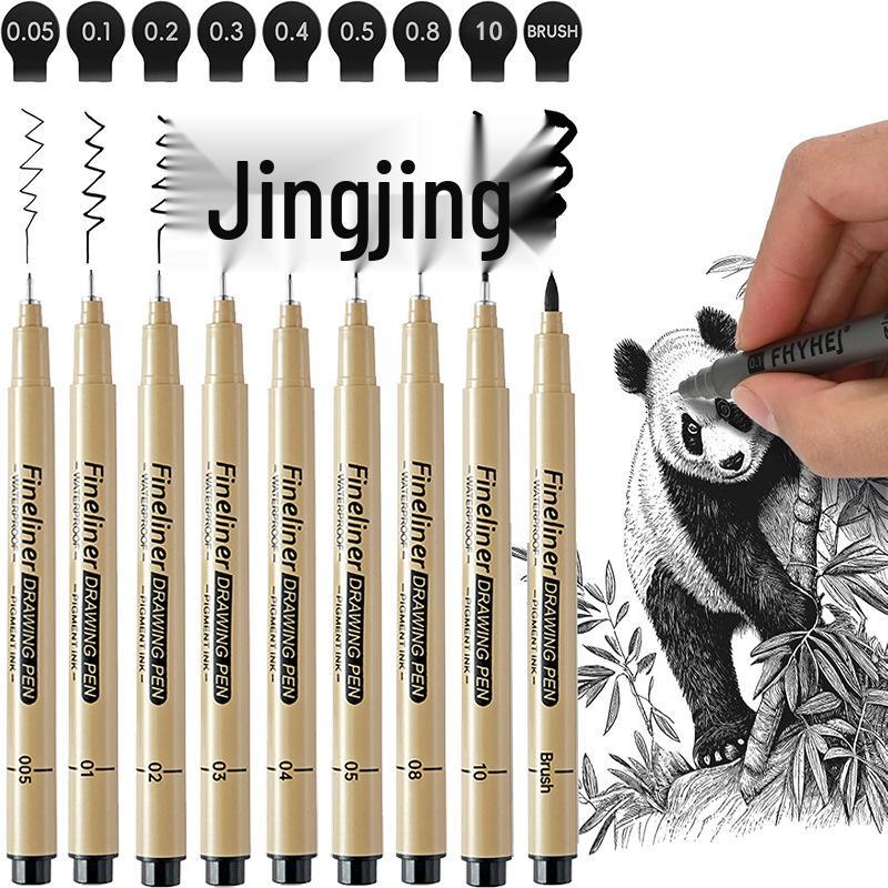 Waterproof Black Fine-Liner Pen for Manga & Art Students - Quick-Drying Needle-Tip for Outlining & Design