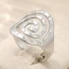 Vintage Hand Carved Hollow Spiral Women's Ring CopperColor Metal Geometry Daily Wear Party Jewelry Anniversary Gift