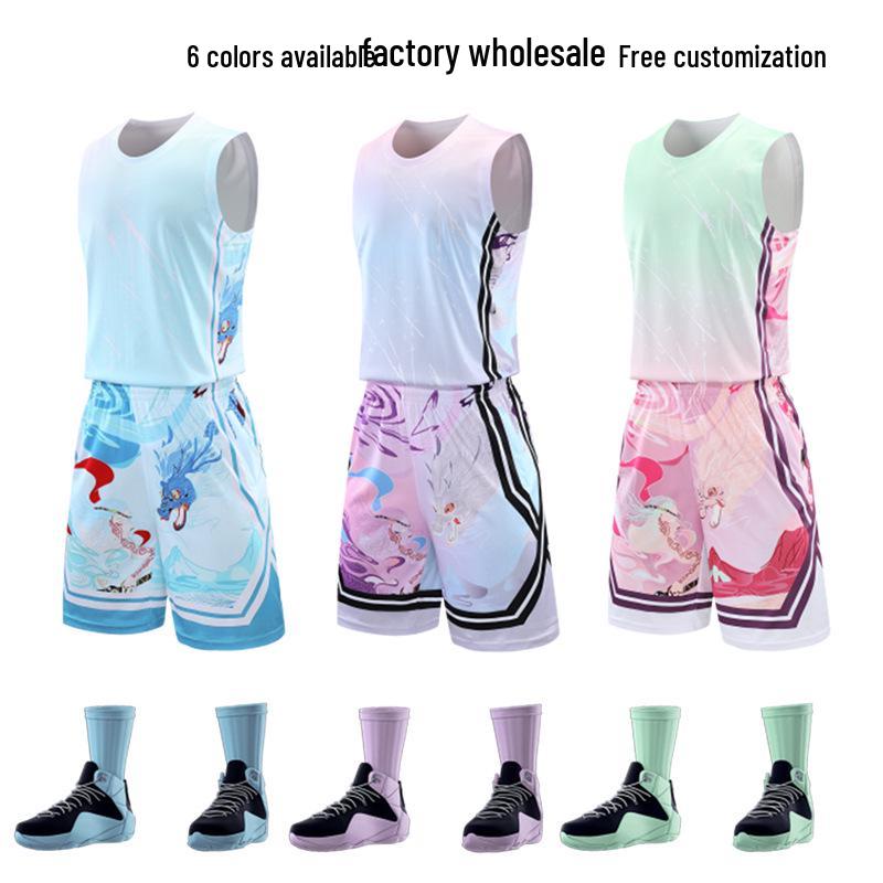 Ultra-Fast Customizable Basketball Uniform Set for Children & Adults - Includes Team Competition & Training Suit for Men, Plus Sizes Available