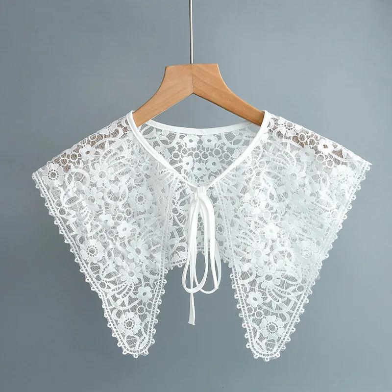 

Женская рубашка однотонная с ложным воротником, накидка на плечи, для девушек-студенток, регулируемая, с бантом, базовая рубашка, ложный воротник, шаль