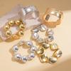 Three-piece Set European and American Irregular Wavy Round Bracelet Metal Wind Bracelet Personalized Niche Jewelry