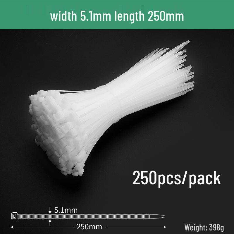 Black Self-Locking Nylon Cable Tie with Strong Anti-Theft Buckle