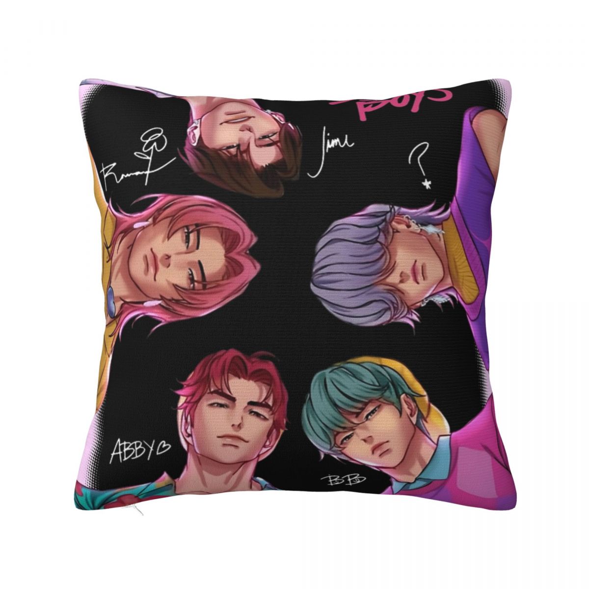

Saja Boys Kpop Охотники на демонов Розовая наволочка Мягкая полиэстеровая наволочка-подушка Подарок Наволочка для декоративной подушки Наволочка для дома Молния 18x18Inch