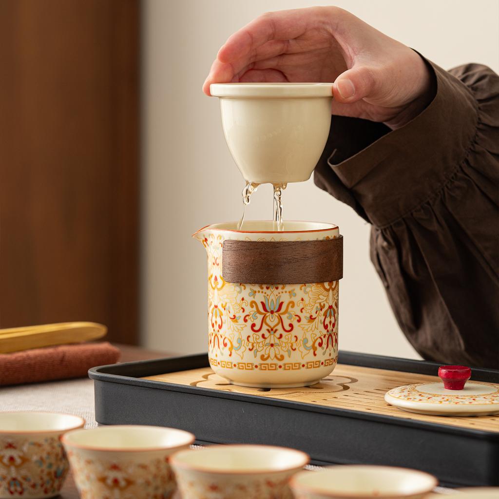 New portable travel tea set Chinese tea separation Kuaike cup outdoor car travel special tea drinking tea set