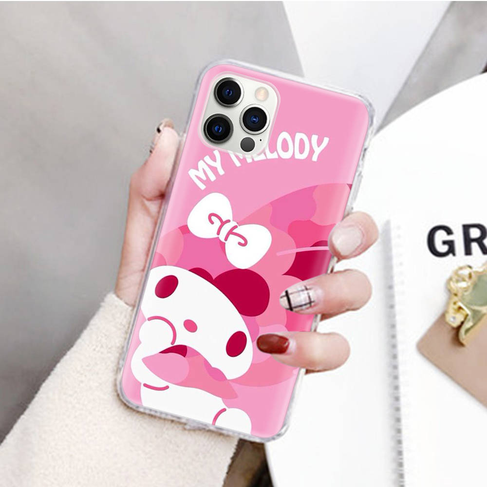 JZ20 My Melody Transparent Case for Samsung A04 A14 A23 M33 M53 Realme 10 9 C35 C55 VIVO Y02 X80 Infinix Hot 30 Note 11 Tecno Spark 8P Pro