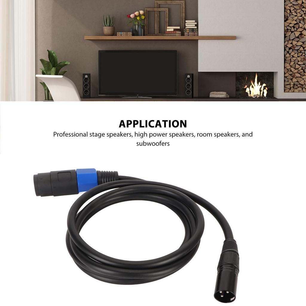 ViaGasaFamido Speaker Conversion Cable Female XLR 3 Pin to Male Microphone and Stage Speaker Extension Cable High Power Amplification Speakon