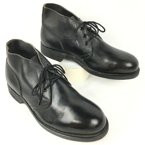 

80s Vintage Addison Shoe Co Z41-1983/75 Size 6.5R 24.5 Steel Toe U.S. Navy Service Shoes Black