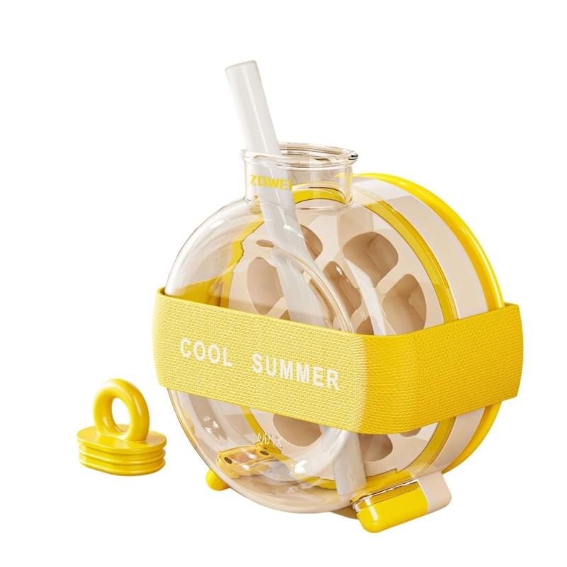 Efficient Portable Ice Cubes Molds Bottle With Built In Molds And Carry Strap Sports Water Bottle with Built in Ice Tray